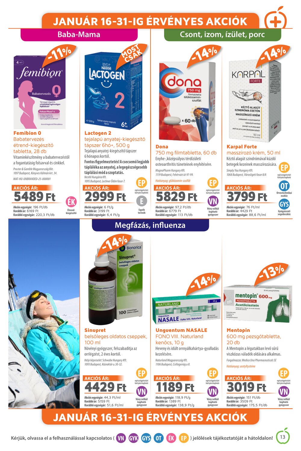 Alma Gyógyszertárak akciós újság 2026.01.01-től - 13. oldal.
