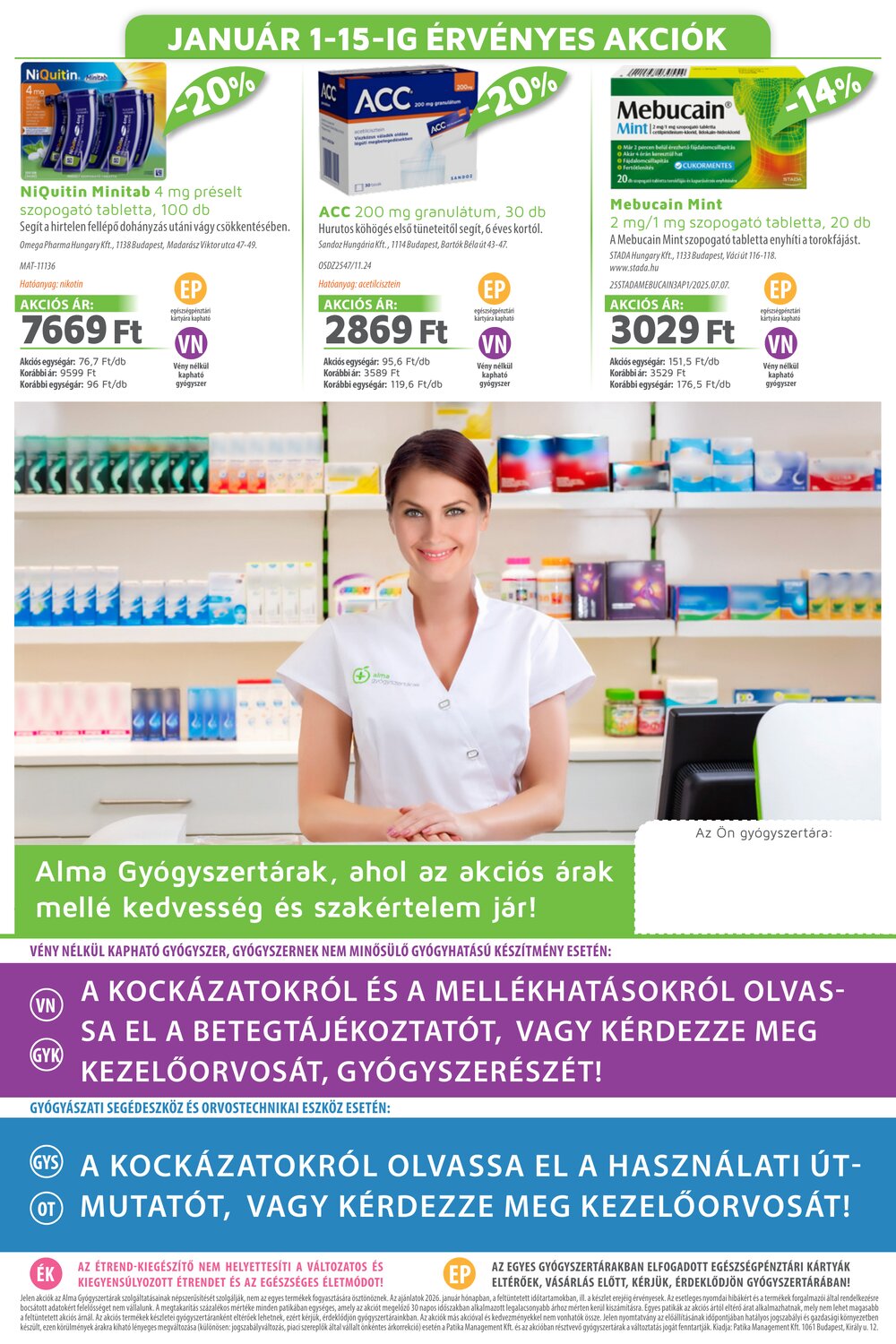 Alma Gyógyszertárak akciós újság 2026.01.01-től - 20. oldal.