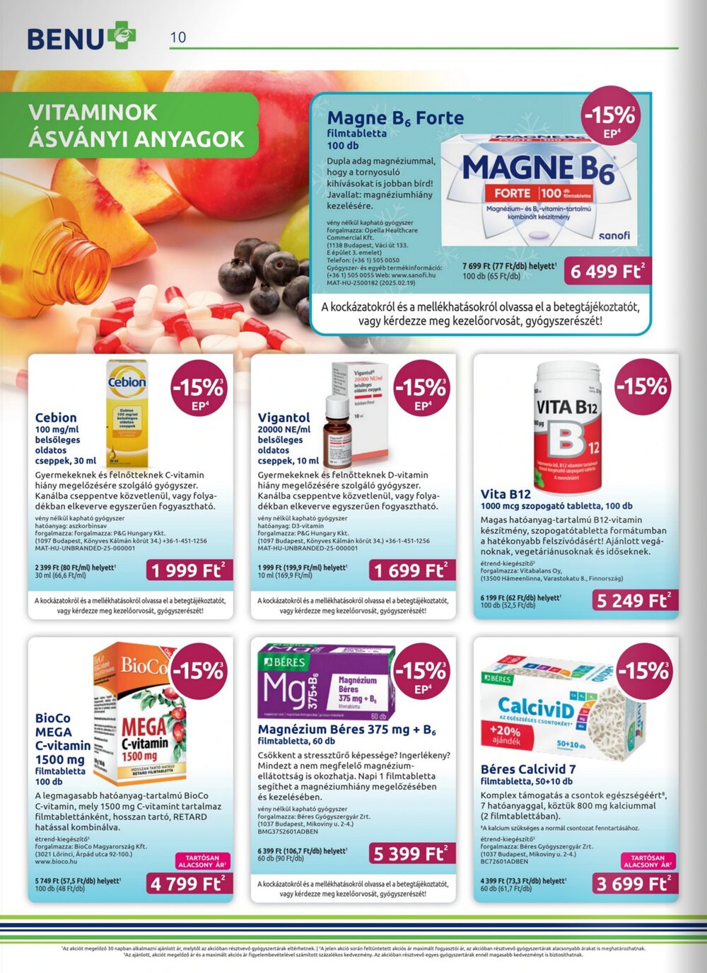 BENU Gyógyszertárak akciós újság 2026.01.01-től - 10. oldal.