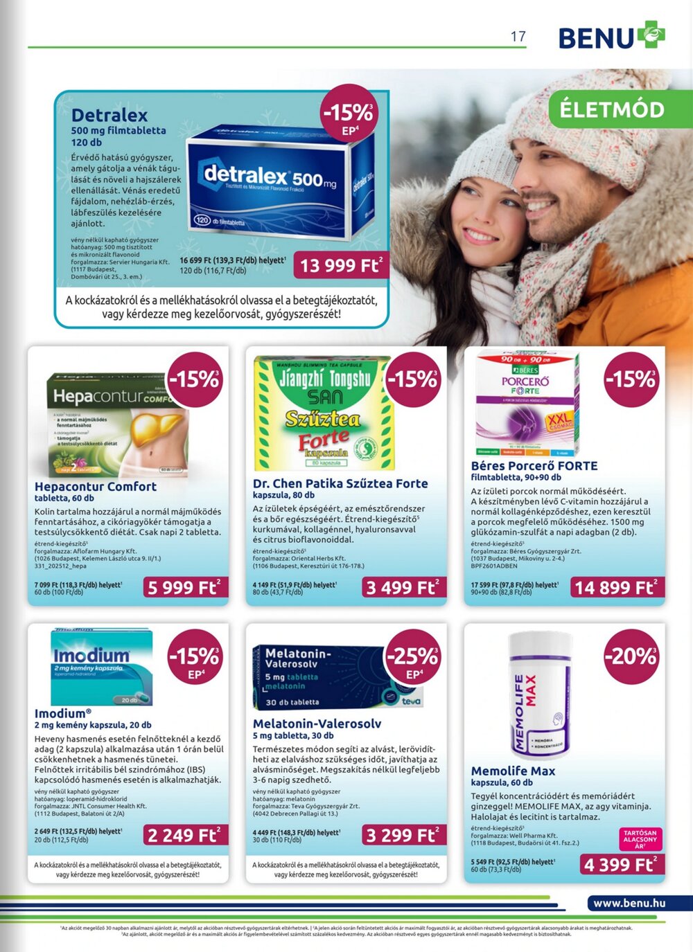 BENU Gyógyszertárak akciós újság 2026.01.01-től - 17. oldal.
