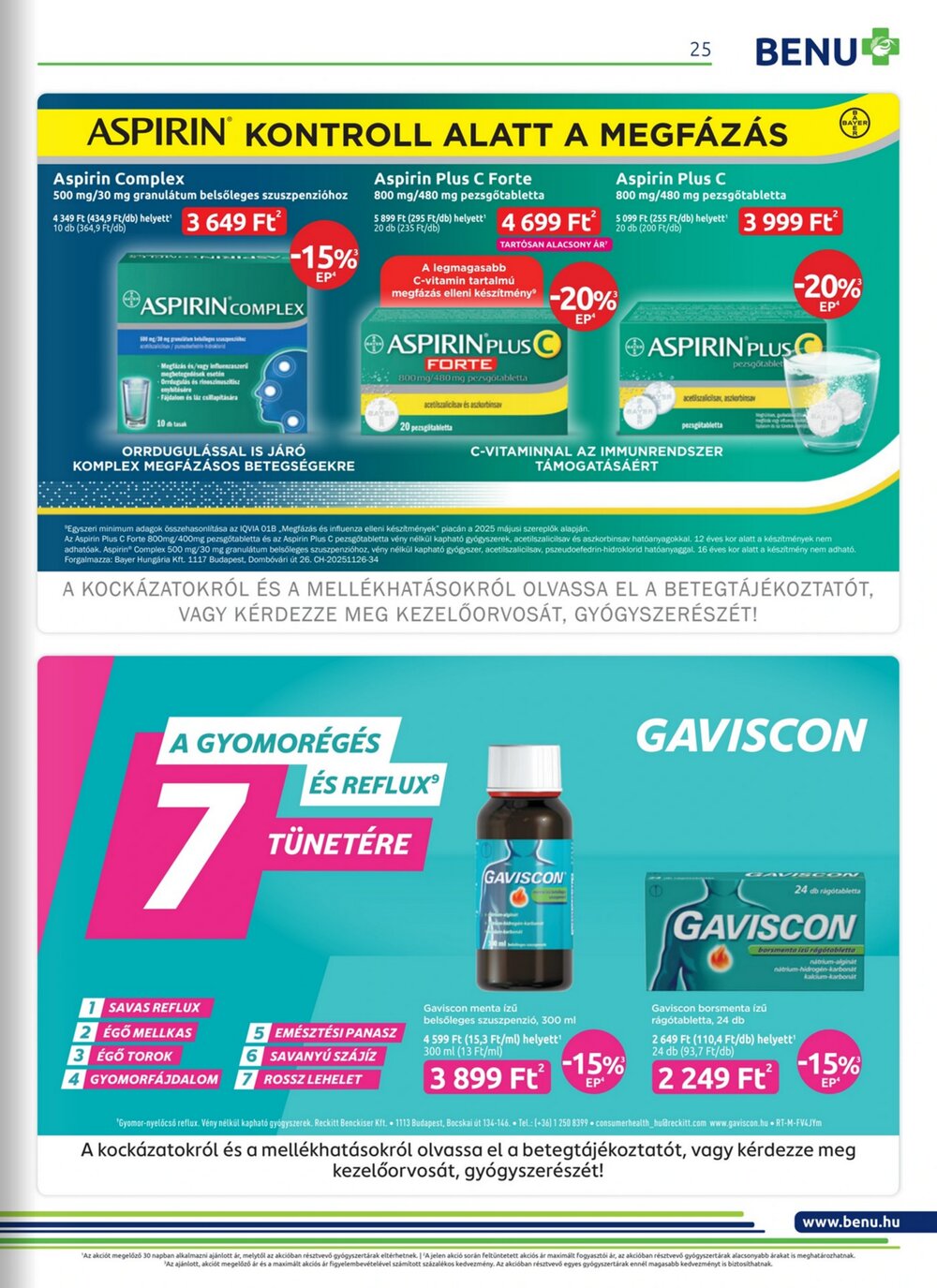 BENU Gyógyszertárak akciós újság 2026.01.01-től - 25. oldal.