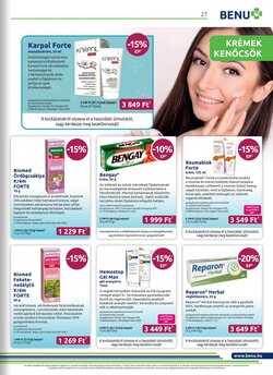 BENU Gyógyszertárak akciós újság 2026.01.01-től - 27. oldal.