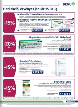 BENU Gyógyszertárak akciós újság 2026.01.01-től - 3. oldal.