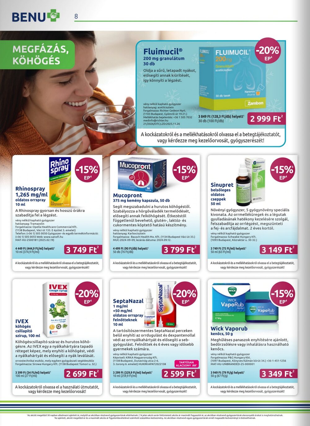 BENU Gyógyszertárak akciós újság 2026.01.01-től - 8. oldal.