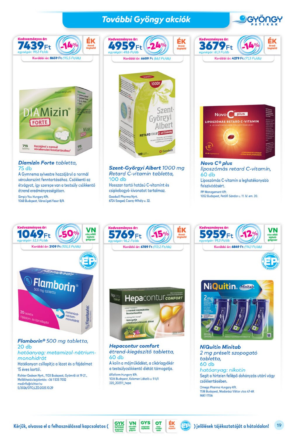 Gyöngy Patikák akciós újság 2026.01.01-től - 19. oldal.