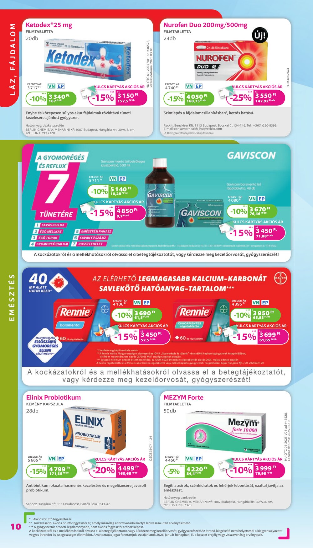 Kulcs Patika akciós újság 2026.01.01-től - 10. oldal.