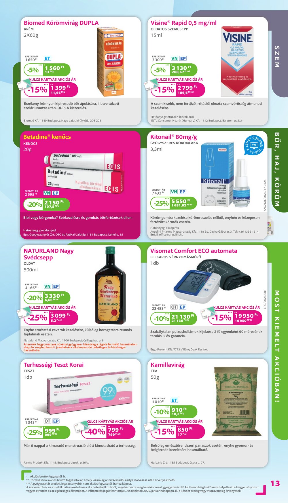 Kulcs Patika akciós újság 2026.01.01-től - 13. oldal.