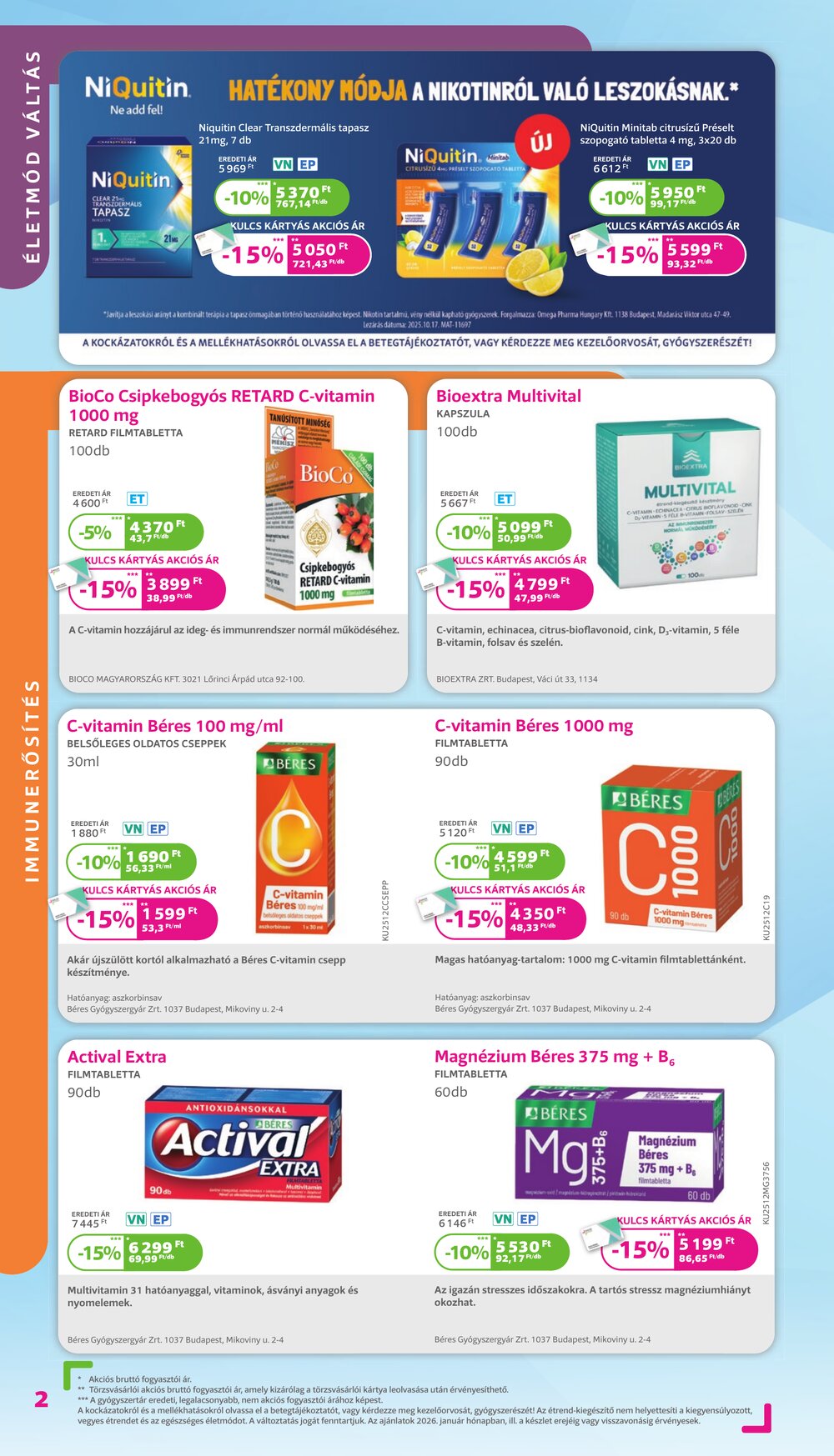 Kulcs Patika akciós újság 2026.01.01-től - 2. oldal.