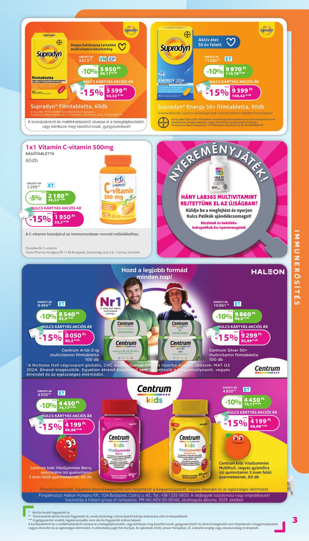 Kulcs Patika akciós újság 2026.01.01-től - 3. oldal.