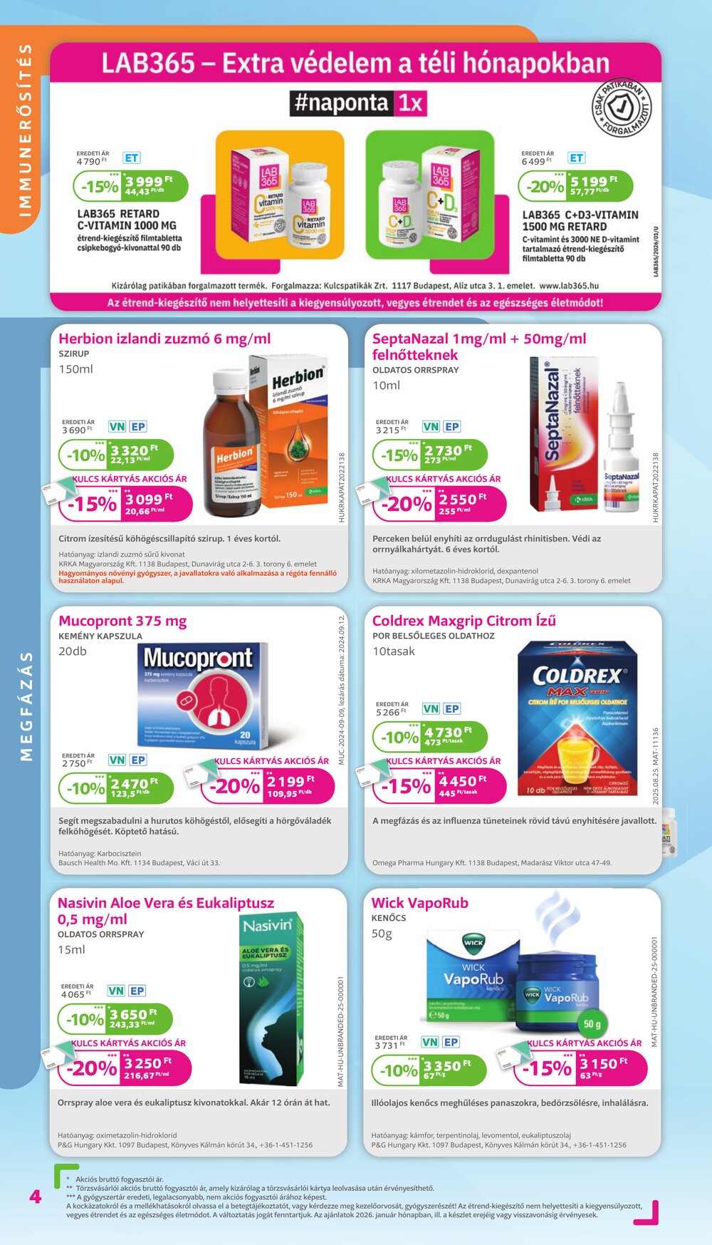 Kulcs Patika akciós újság 2026.01.01-től - 4. oldal.