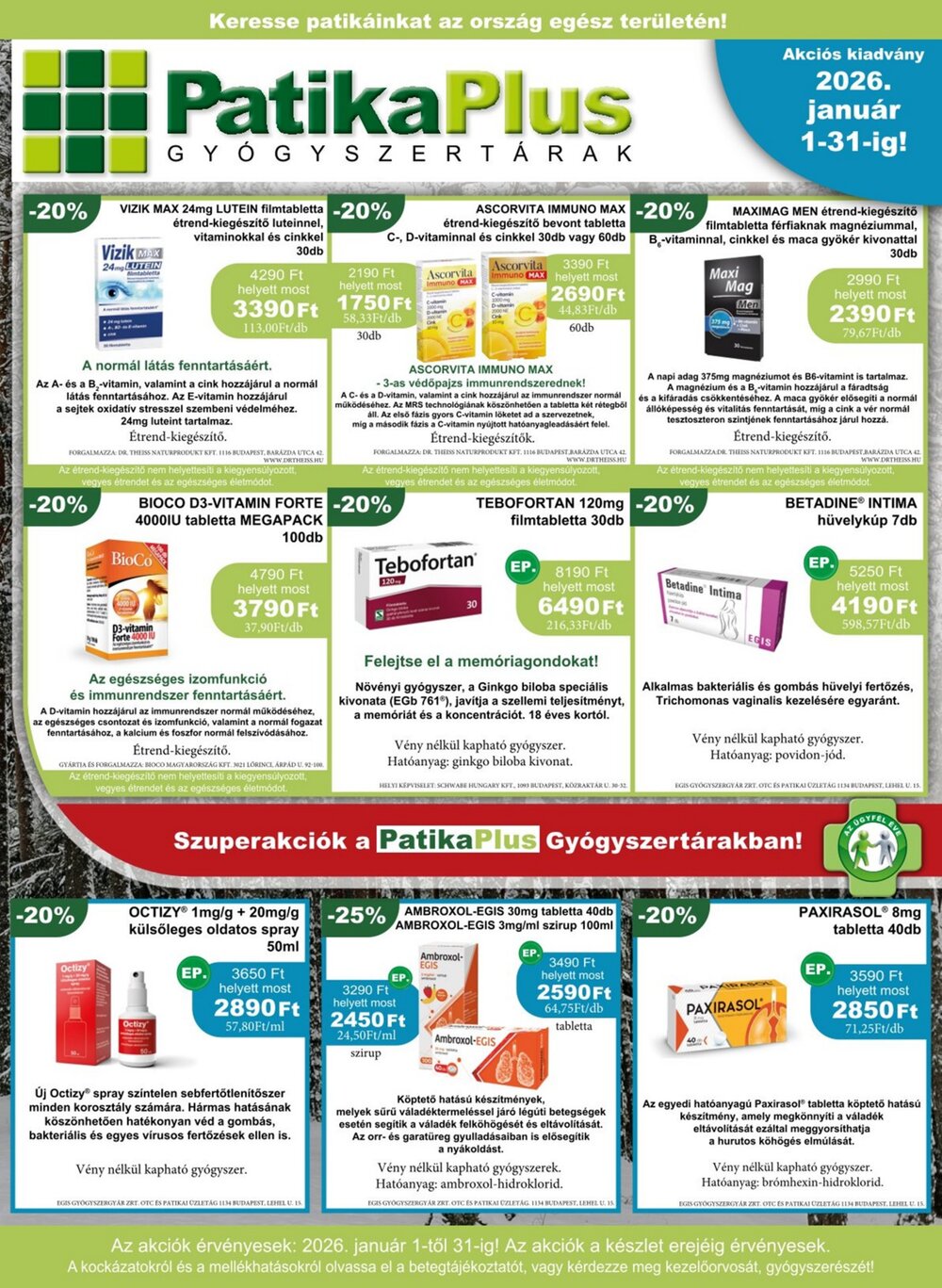 PatikaPlus akciós újság 2026.01.01-től - 1. oldal.