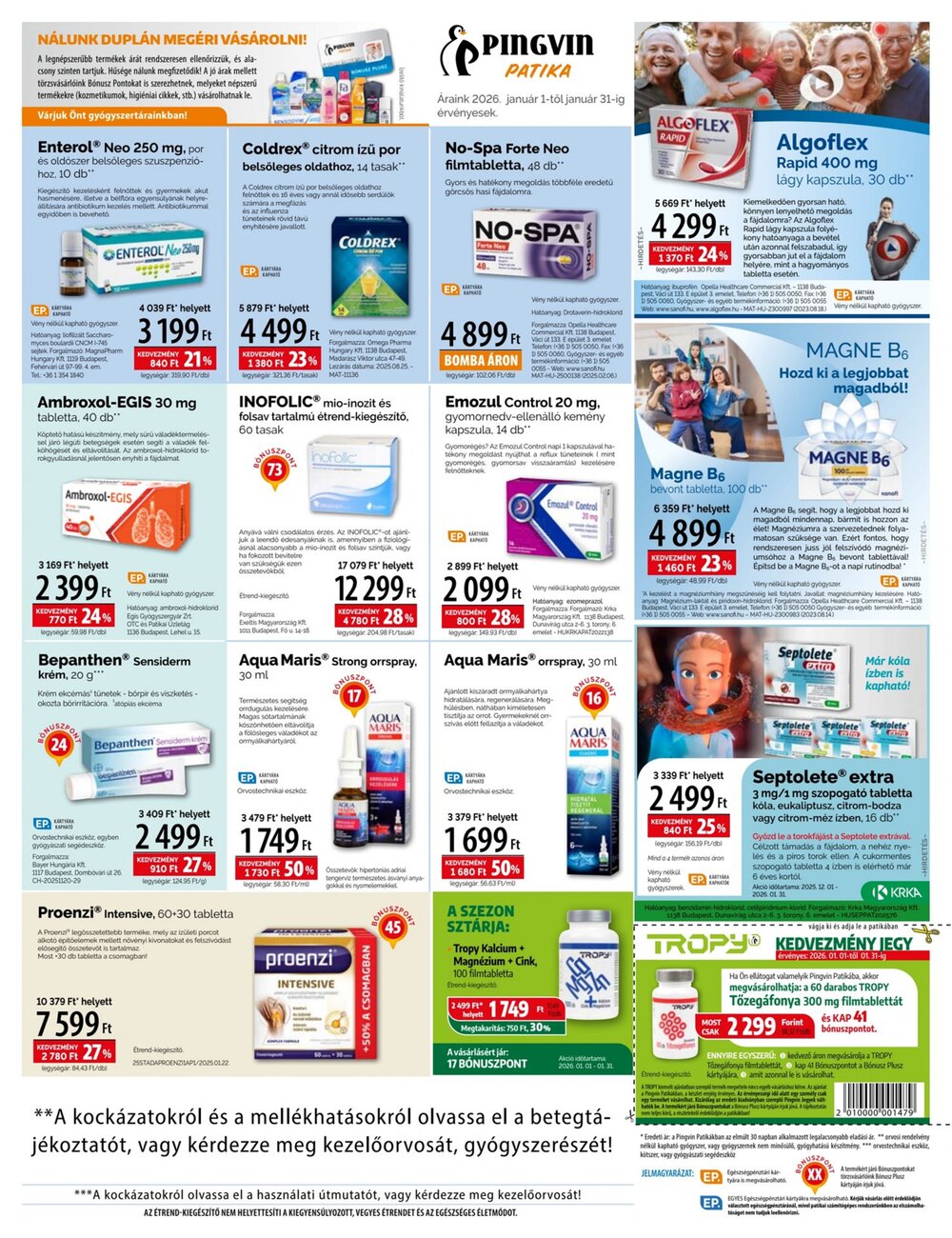 Pingvin Patika akciós újság 2026.01.01-től - 3. oldal.
