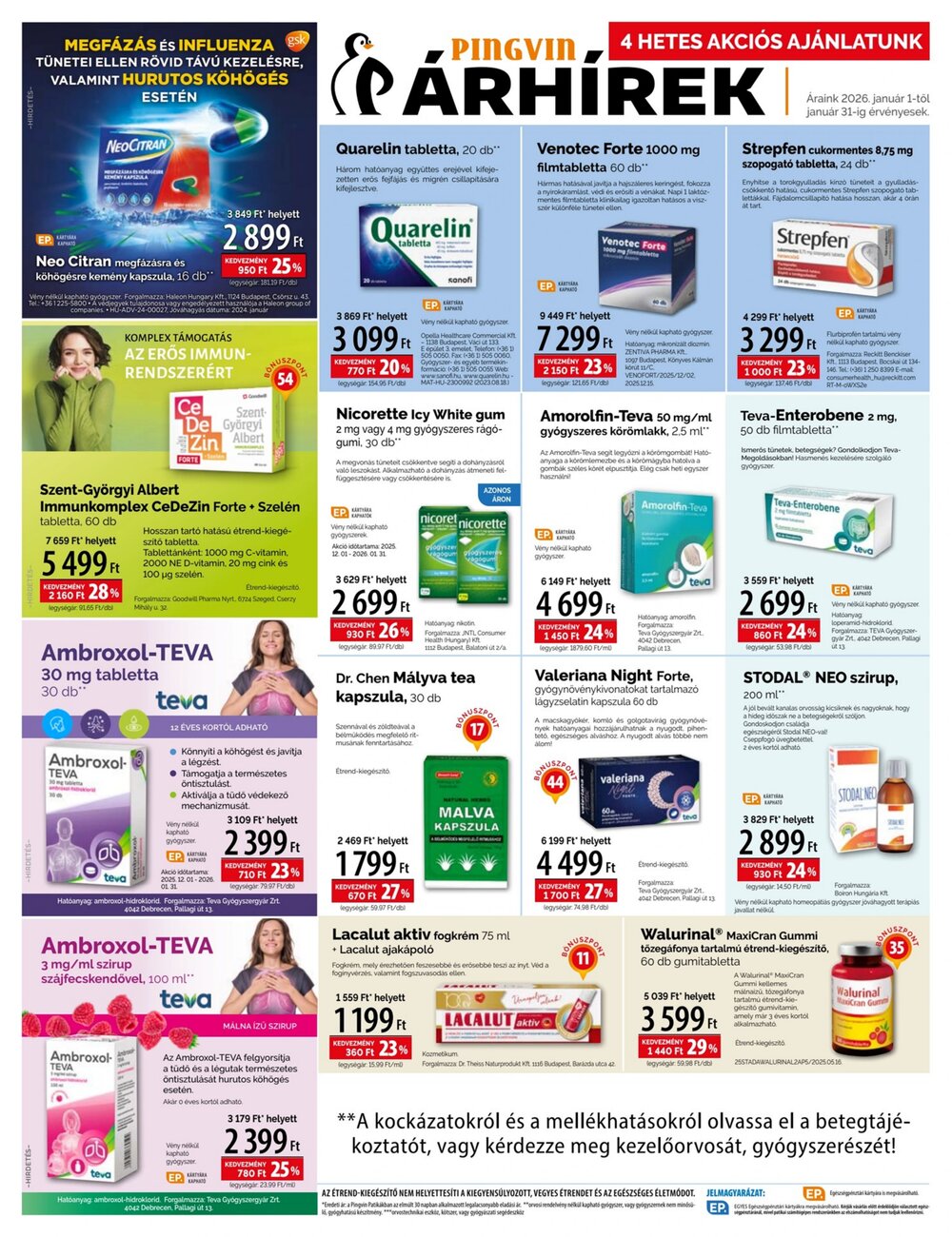 Pingvin Patika akciós újság 2026.01.01-től - 6. oldal.
