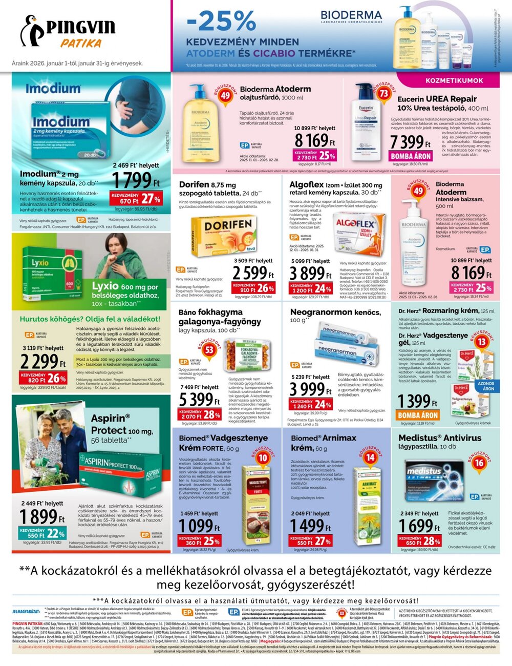 Pingvin Patika akciós újság 2026.01.01-től - 8. oldal.