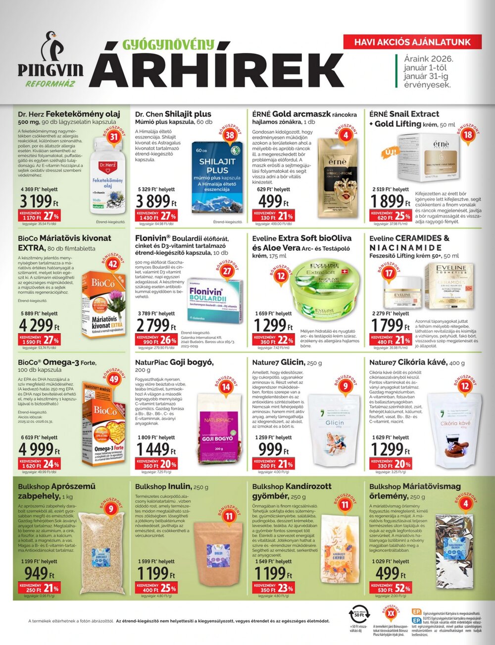 Pingvin Patika akciós újság 2026.01.01-től - 2. oldal.