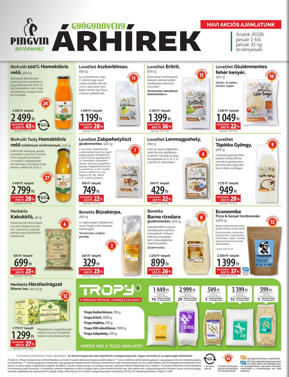 Pingvin Patika akciós újság 2026.01.01-től - 4. oldal.