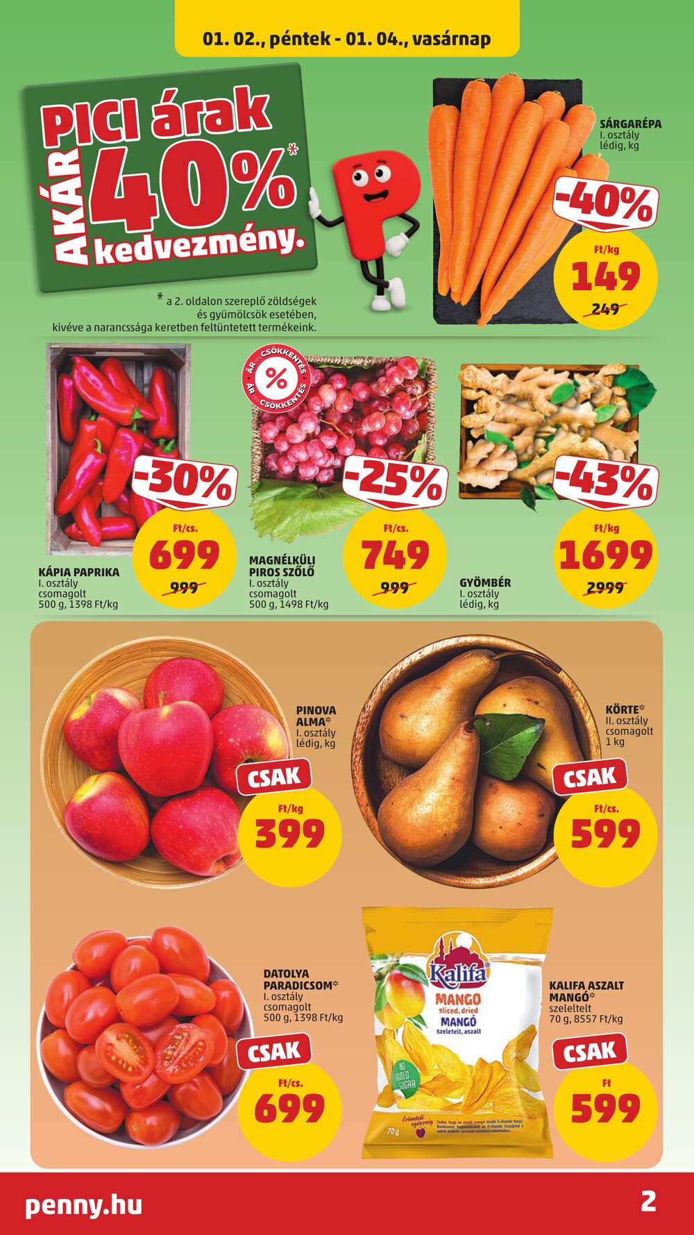Penny Market akciós újság 2026.01.02-től - 2. oldal.