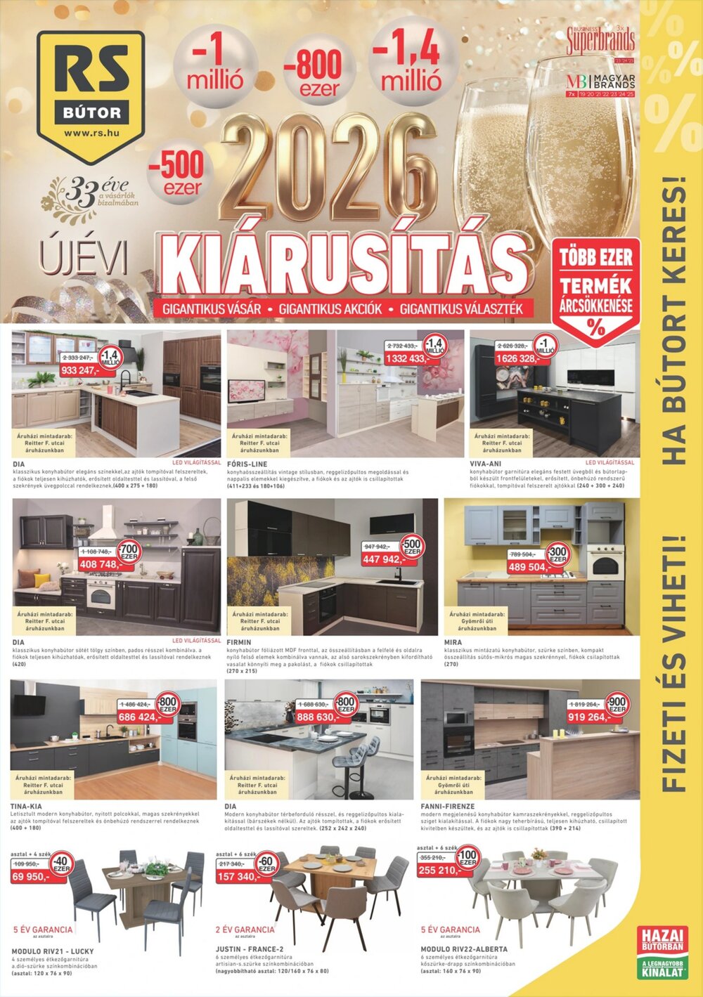 RS Bútor akciós újság 2026.01.02-től - 1. oldal.