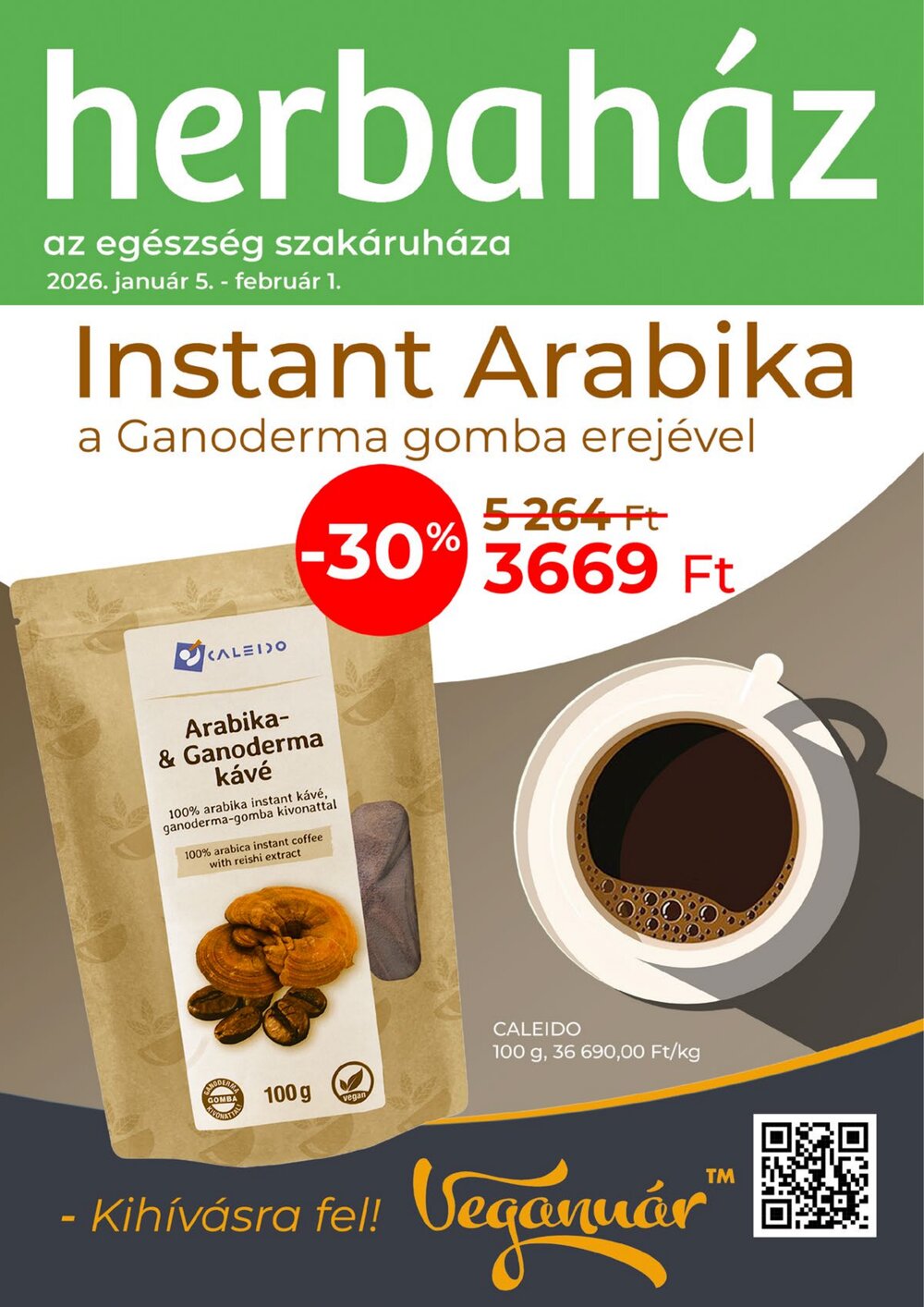 Herbaház akciós újság 2026.01.05-től - 1. oldal.