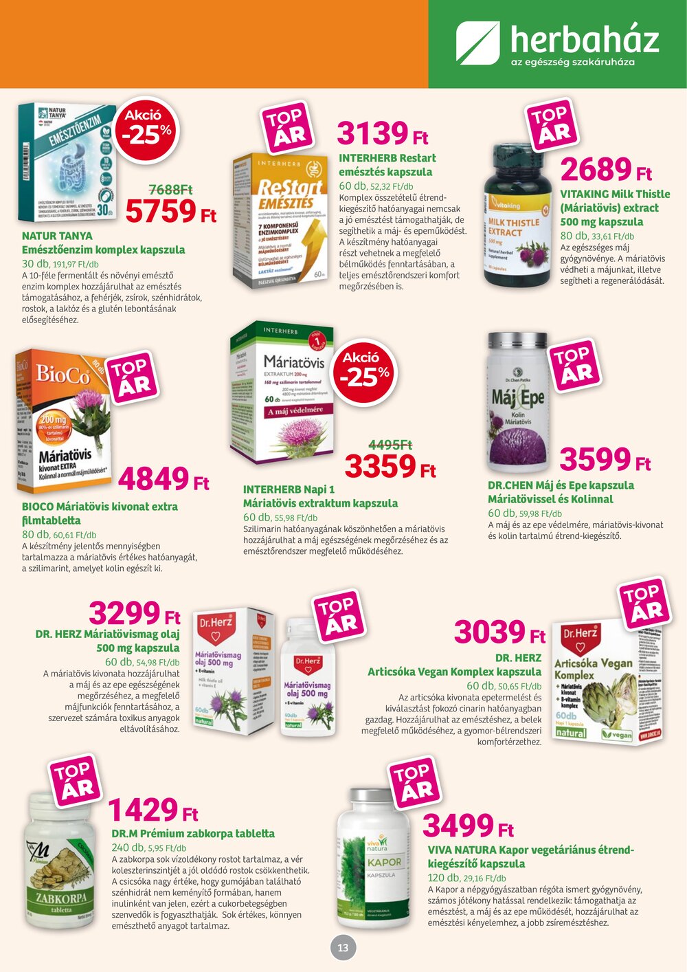 Herbaház akciós újság 2026.01.05-től - 13. oldal.