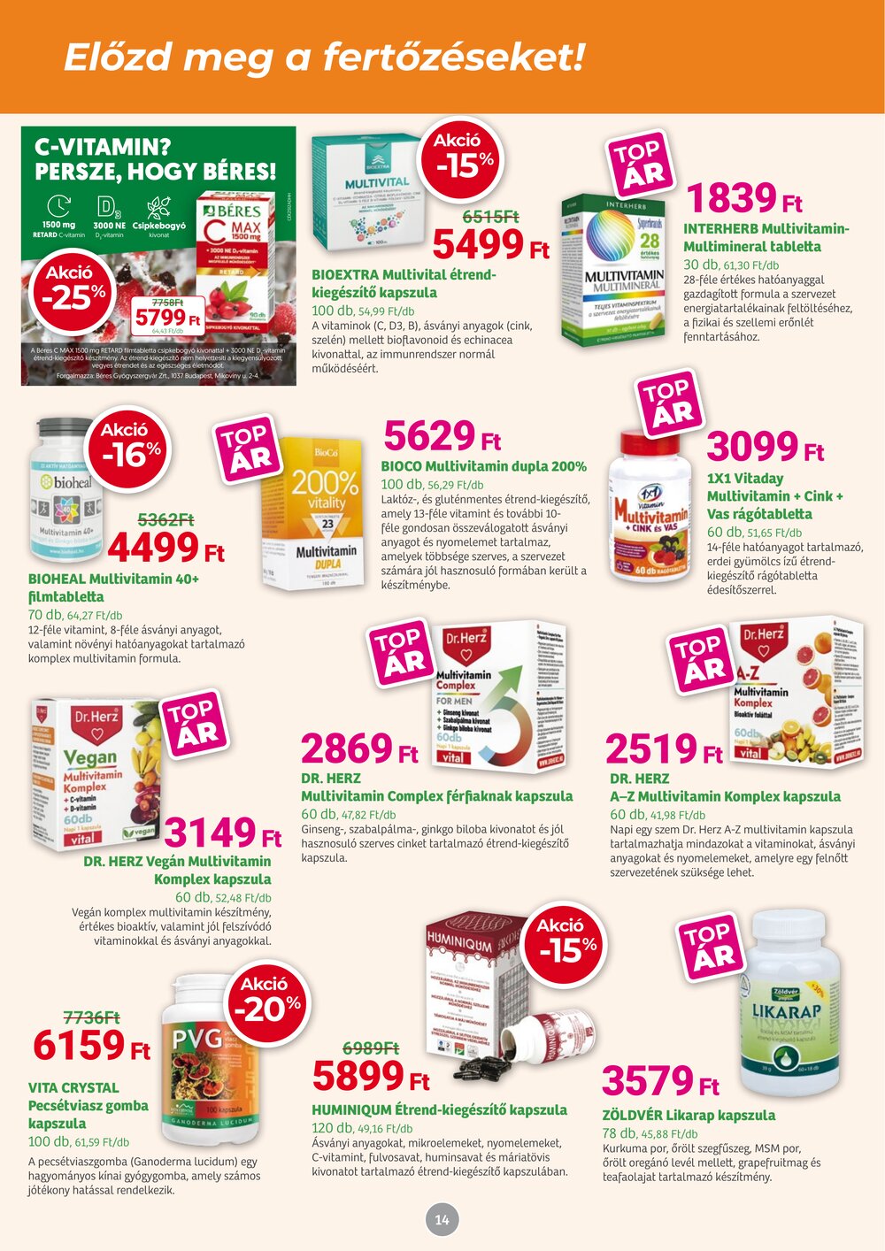 Herbaház akciós újság 2026.01.05-től - 14. oldal.