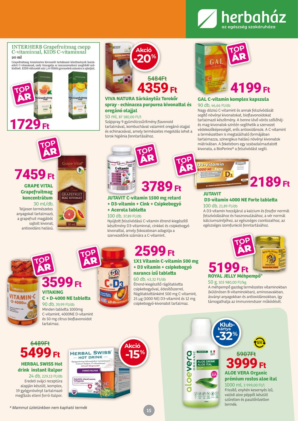 Herbaház akciós újság 2026.01.05-től - 15. oldal.