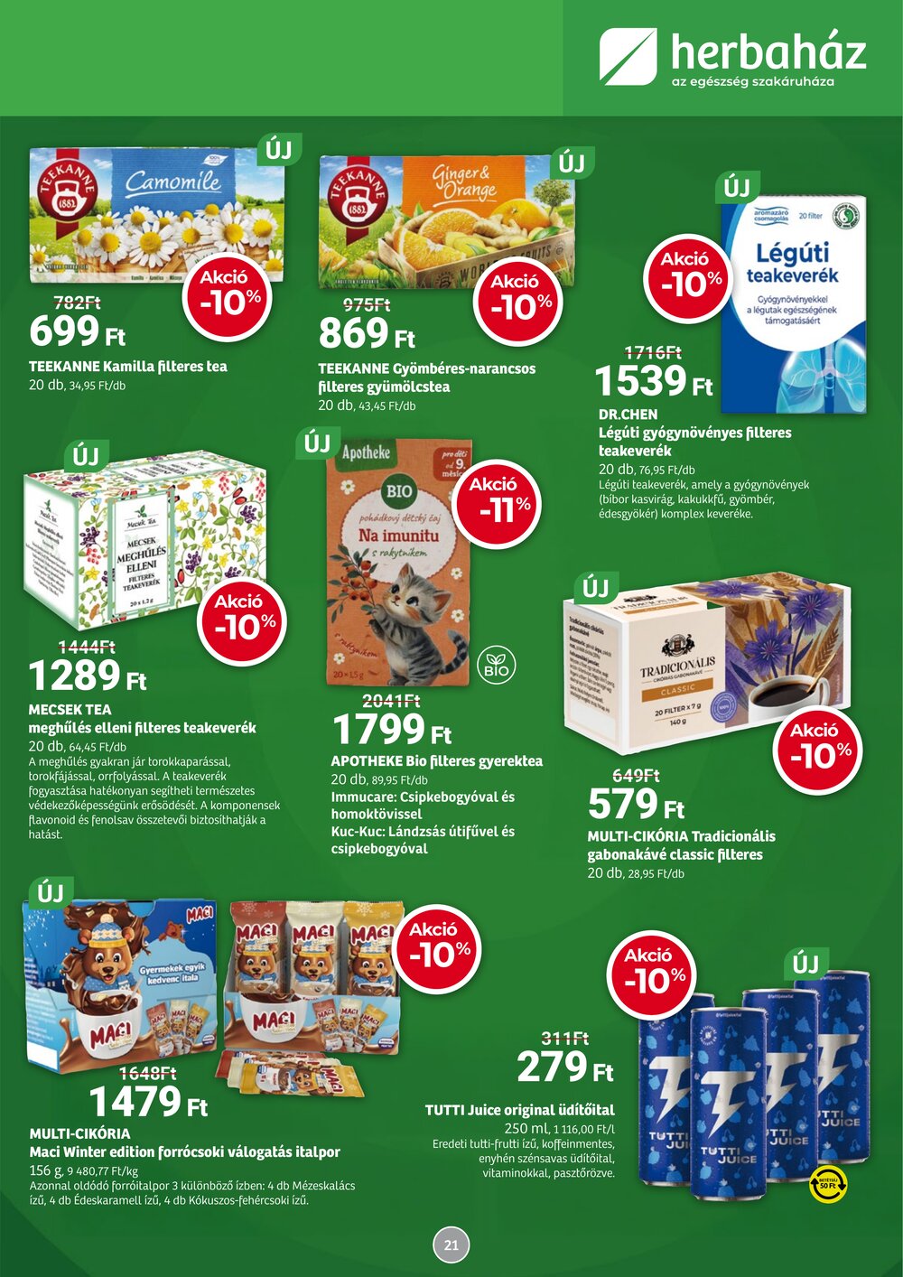 Herbaház akciós újság 2026.01.05-től - 21. oldal.