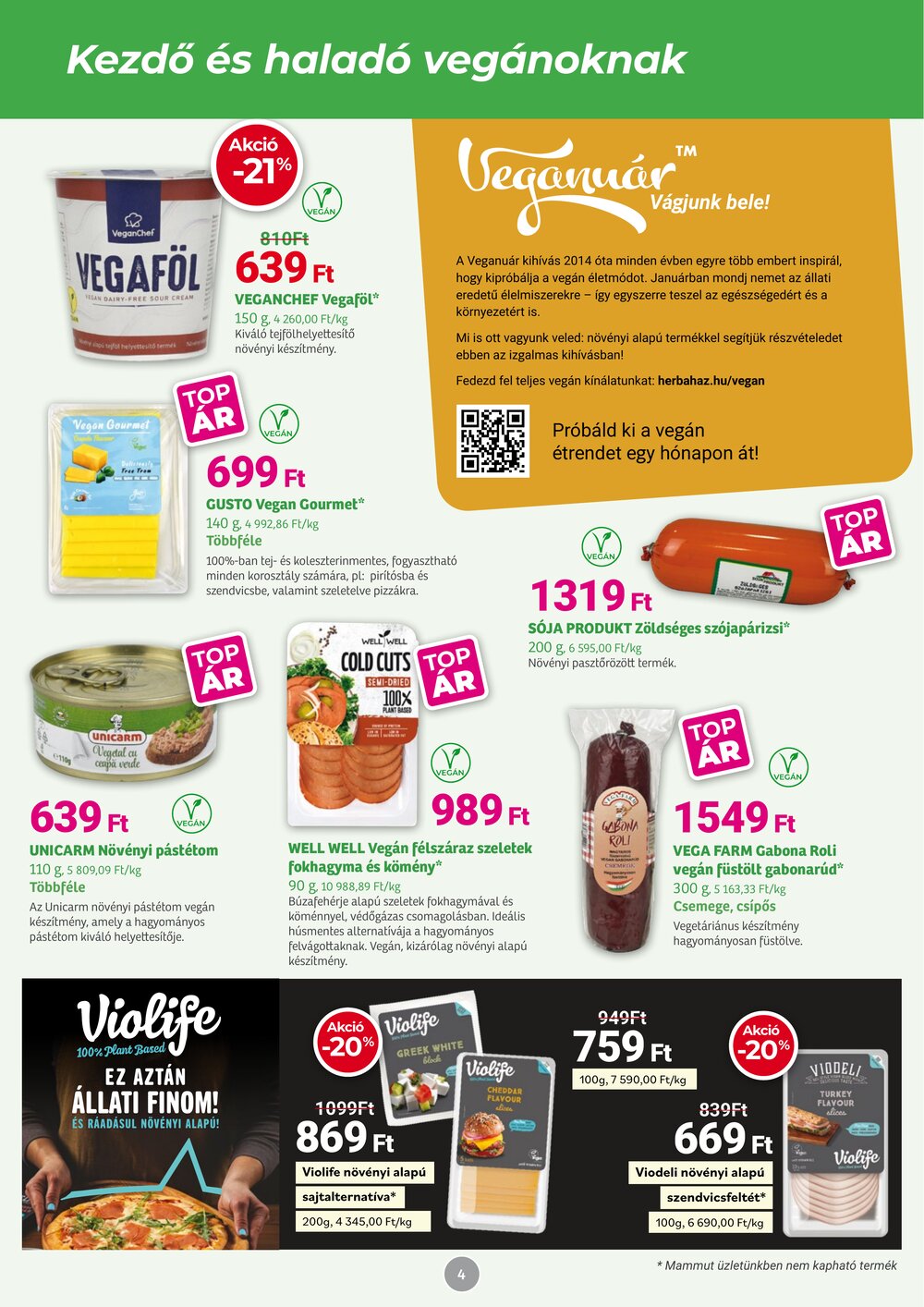 Herbaház akciós újság 2026.01.05-től - 4. oldal.