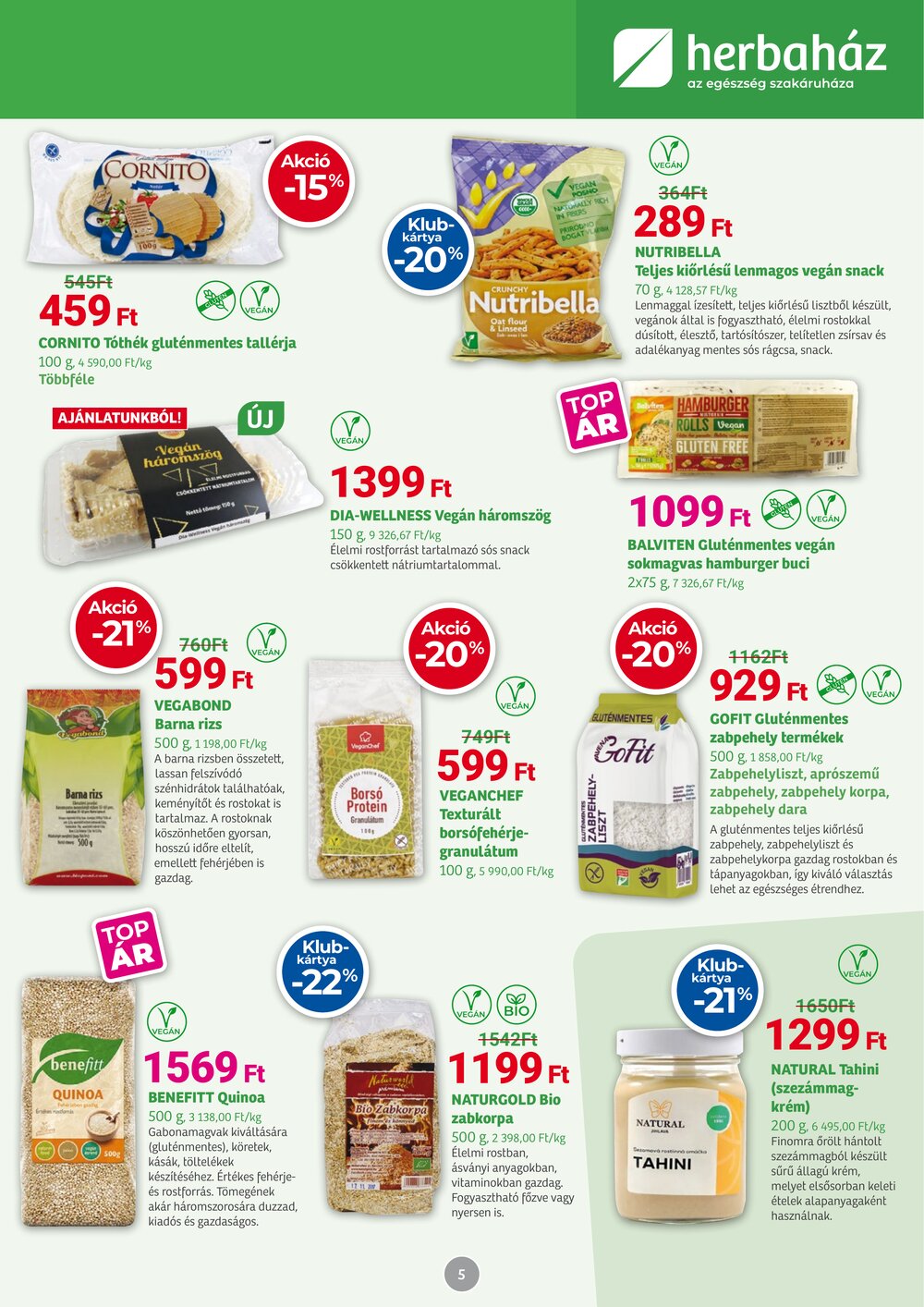 Herbaház akciós újság 2026.01.05-től - 5. oldal.