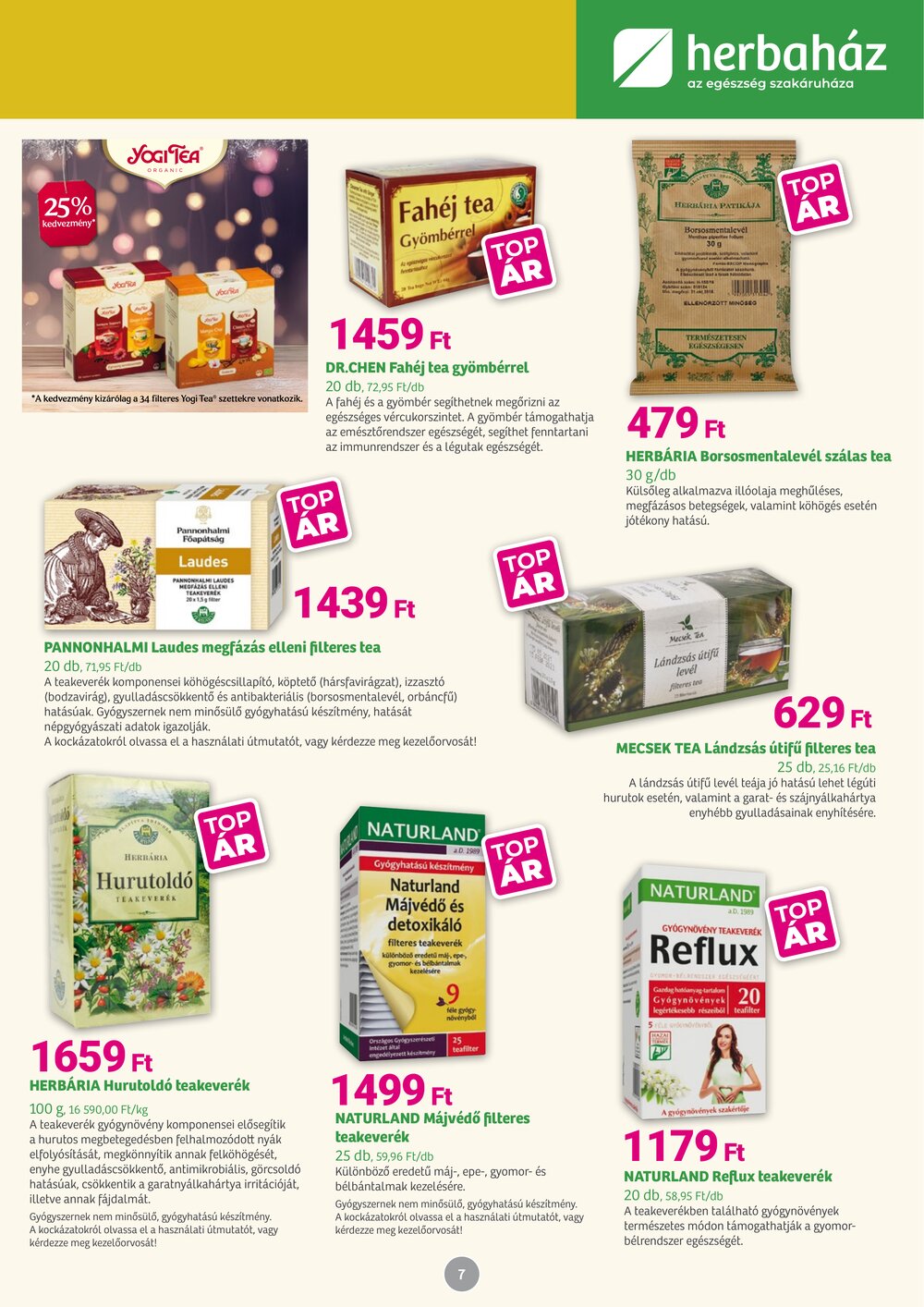 Herbaház akciós újság 2026.01.05-től - 7. oldal.