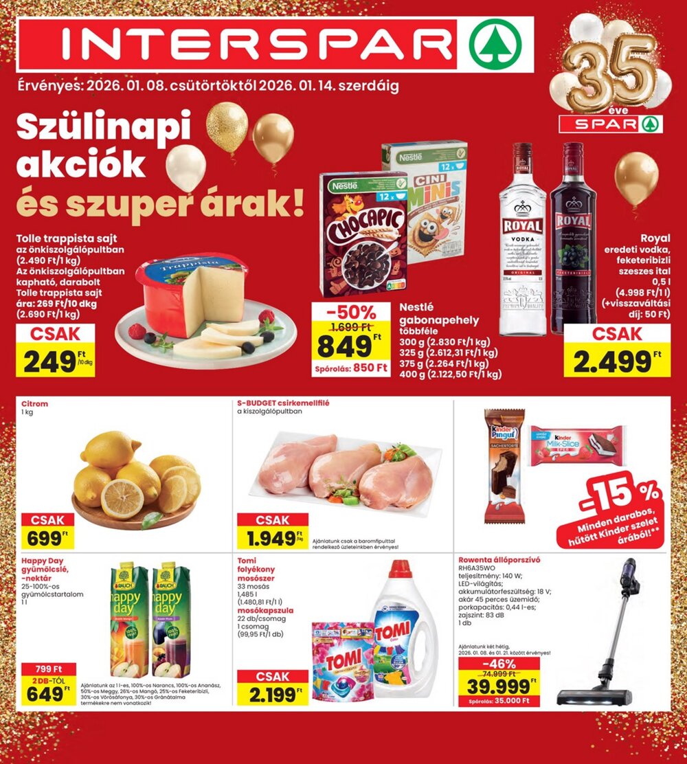 Interspar akciós újság 2026.01.08-tól - 1. oldal.