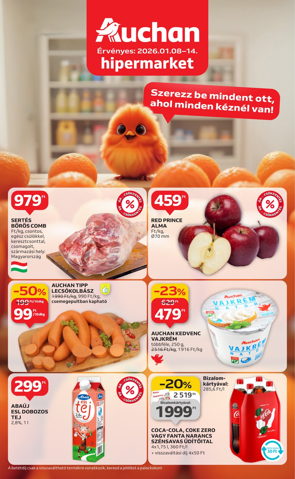 Auchan akciós újság 2026.01.08-tól - 1. oldal.