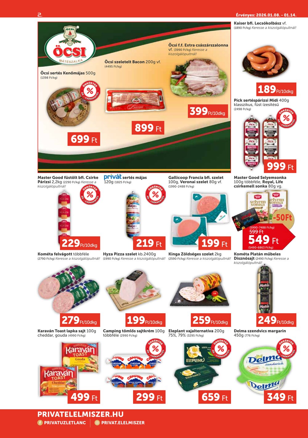 Privát akciós újság 2026.01.08-tól - 2. oldal.