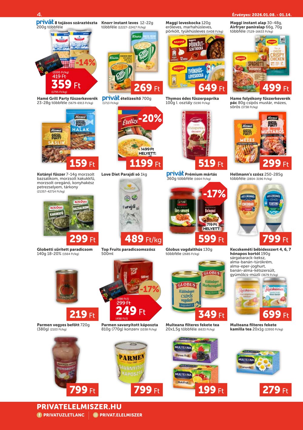 Privát akciós újság 2026.01.08-tól - 4. oldal.