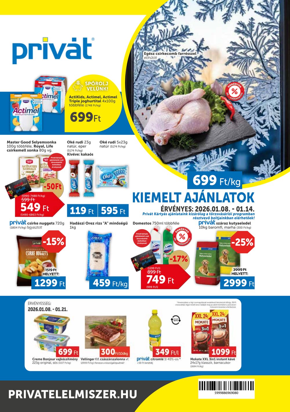 Privát akciós újság 2026.01.08-tól - 1. oldal.
