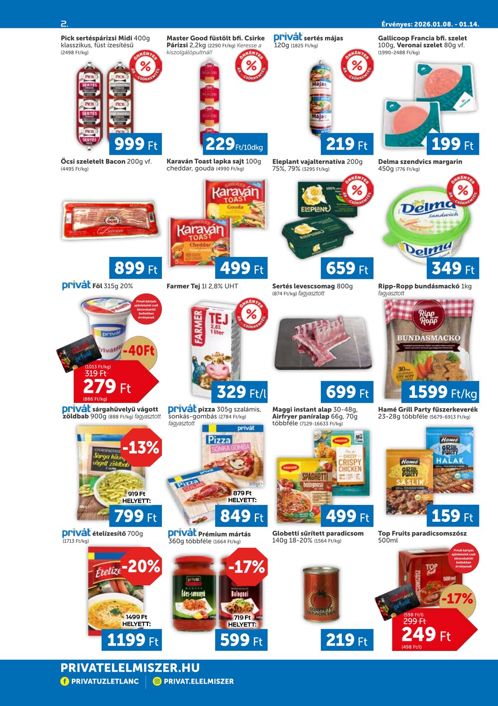 Privát akciós újság 2026.01.08-tól - 2. oldal.