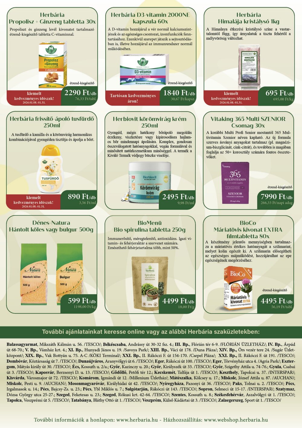 Herbária akciós újság 2026.01.08-tól - 2. oldal.