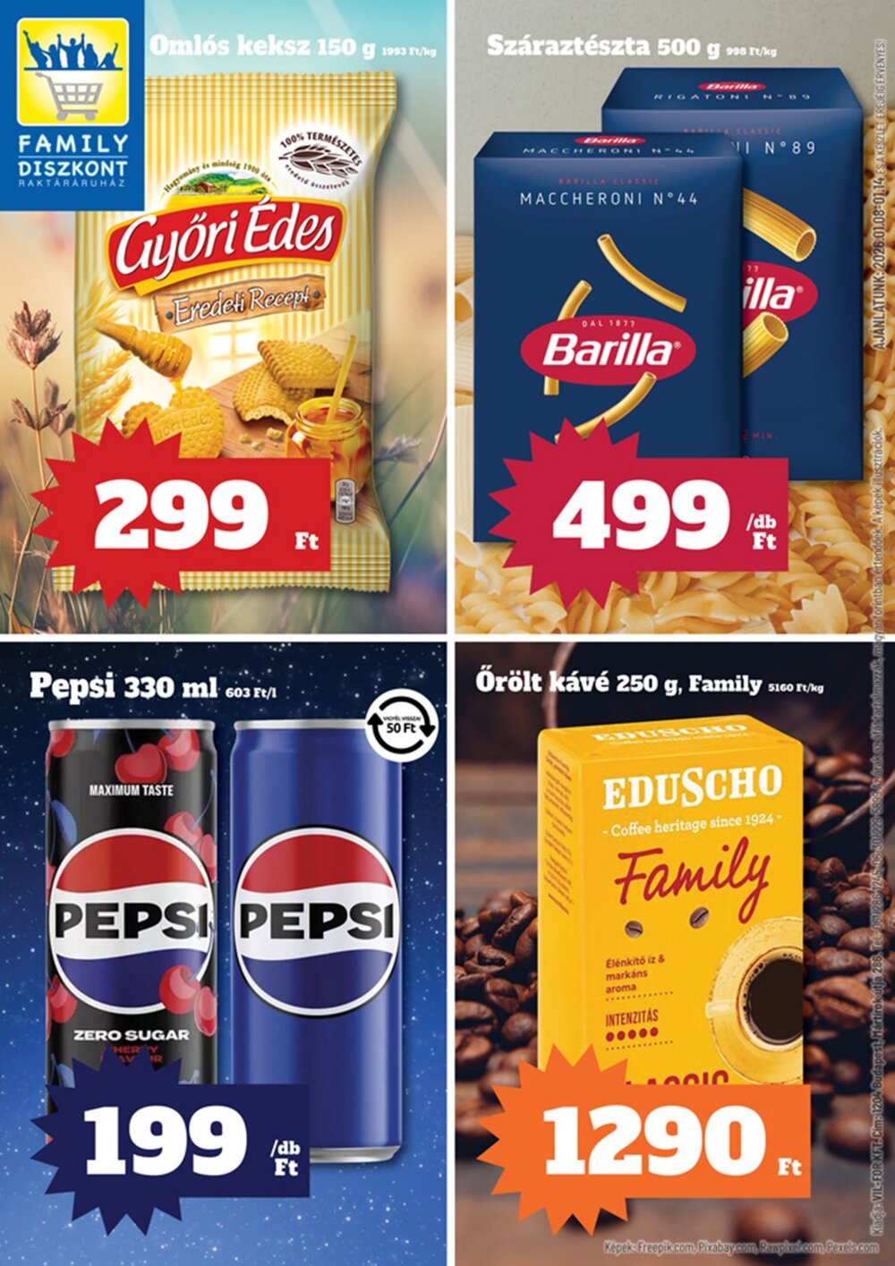 Family Diszkont akciós újság 2026.01.08-tól - 1. oldal.
