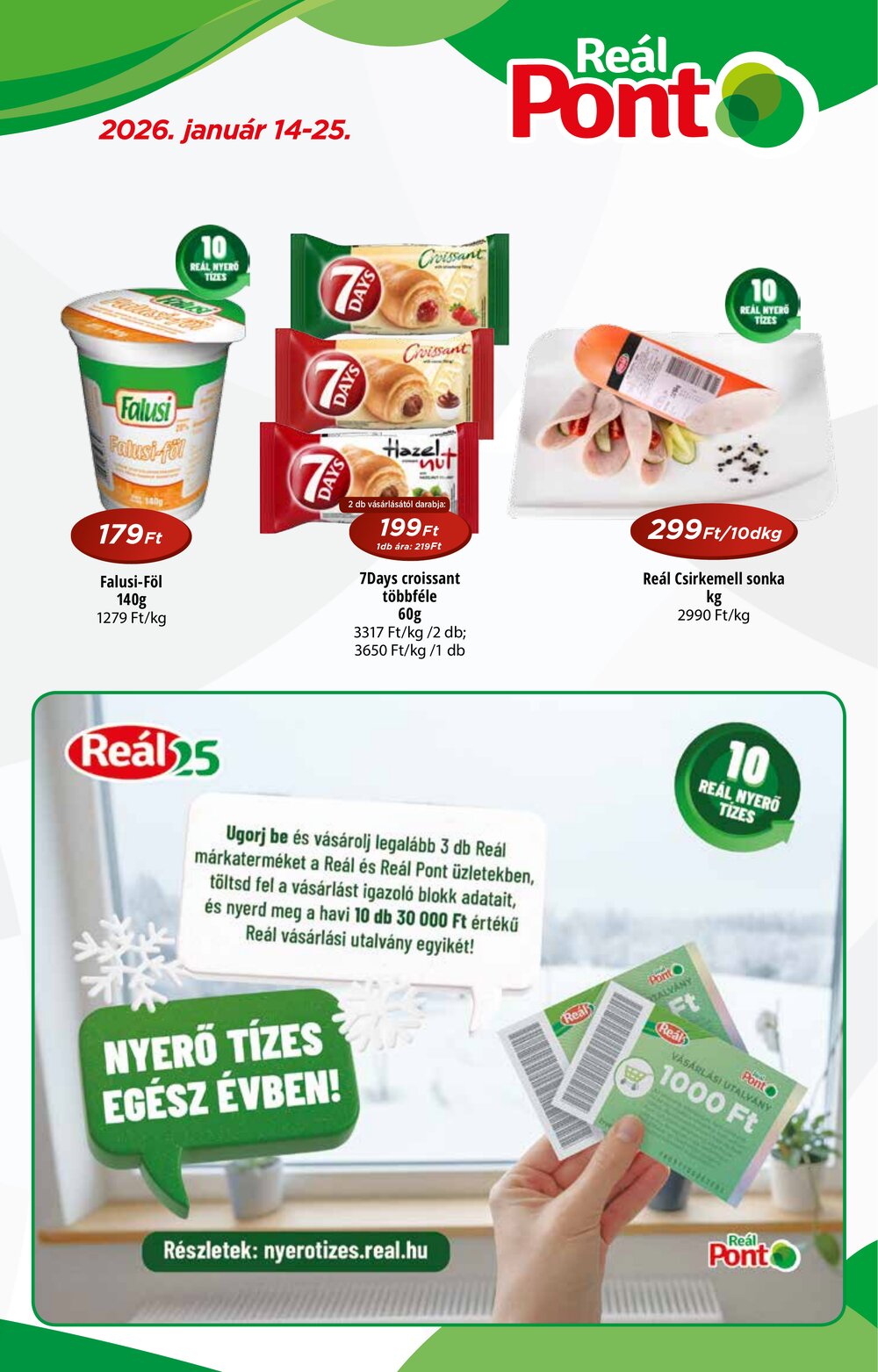 Reál akciós újság 2026.01.14-től - 1. oldal.