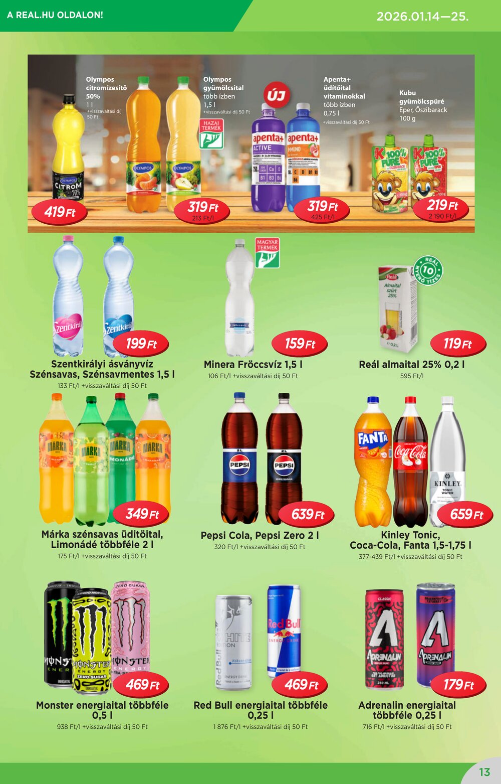 Reál akciós újság 2026.01.14-től - 13. oldal.