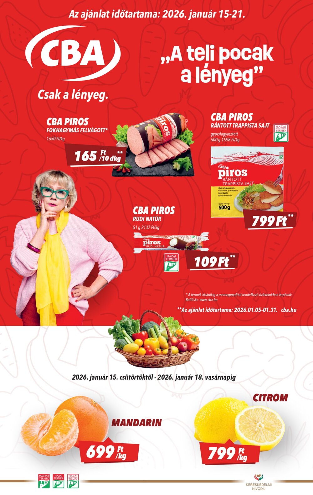 CBA akciós újság 2026.01.15-től - 1. oldal.