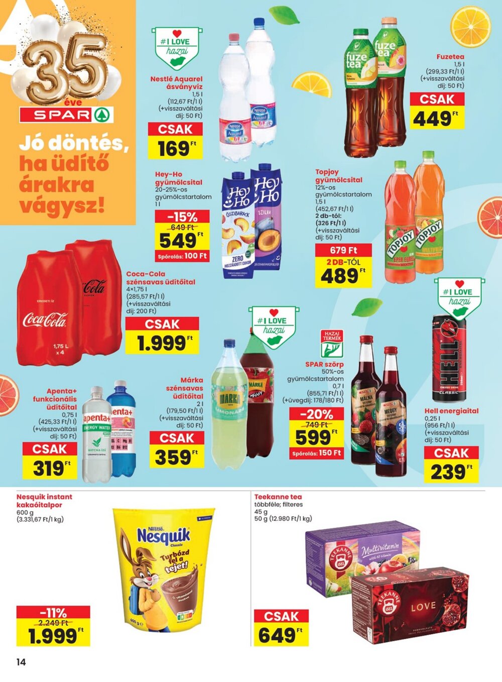 Spar akciós újság 2026.01.15-től - 14. oldal.