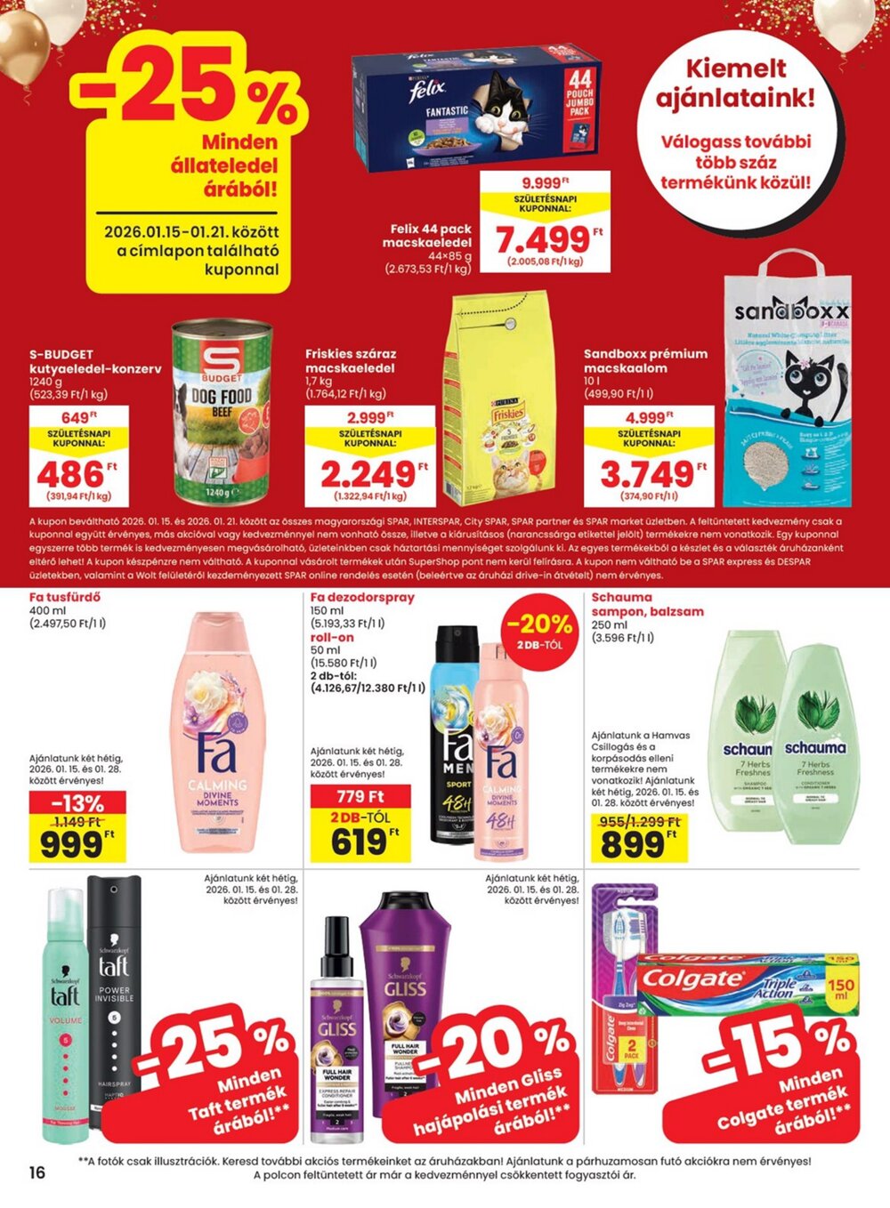 Spar akciós újság 2026.01.15-től - 16. oldal.