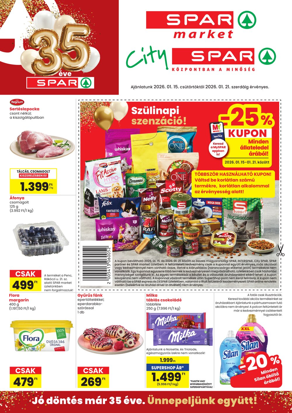 Spar Market akciós újság 2026.01.15-től - 1. oldal.