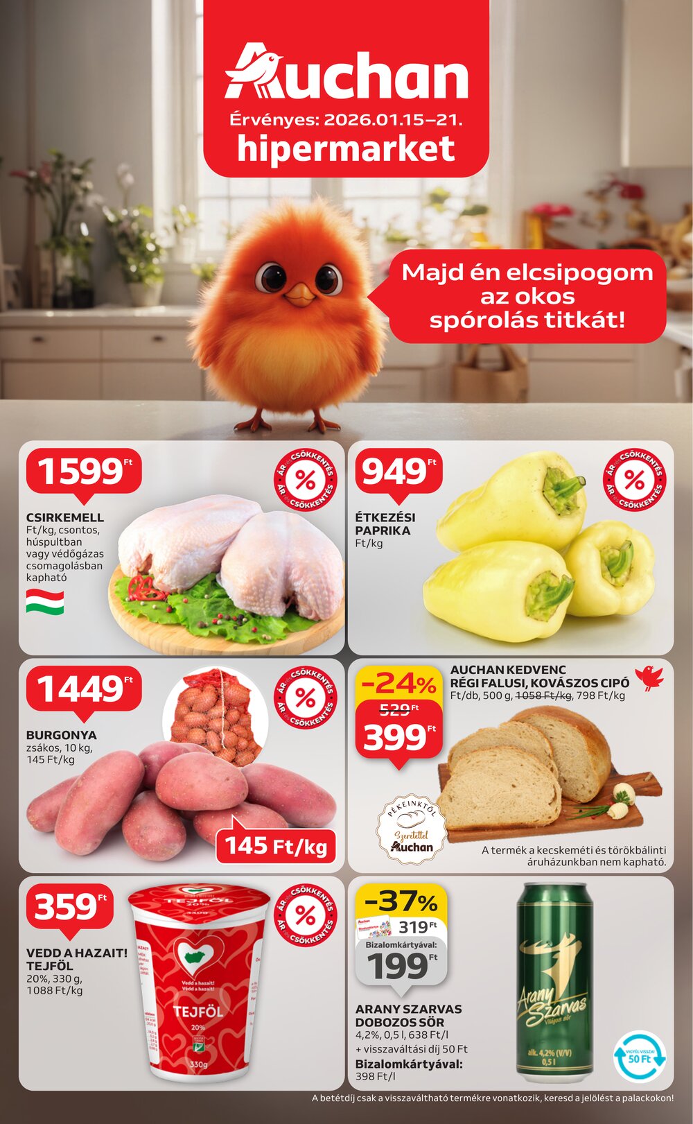 Auchan akciós újság 2026.01.15-től - 1. oldal.