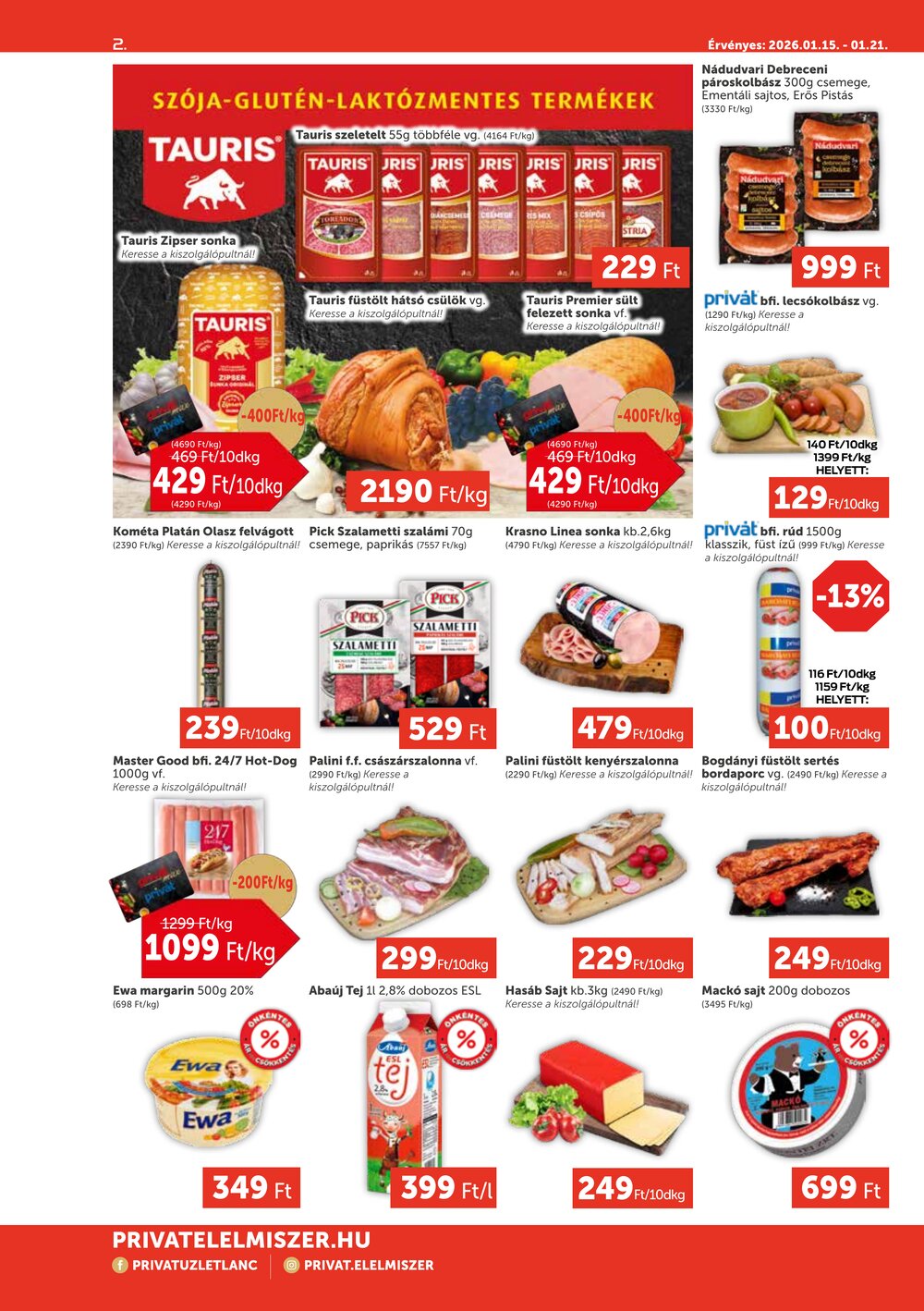 Privát akciós újság 2026.01.15-től - 2. oldal.
