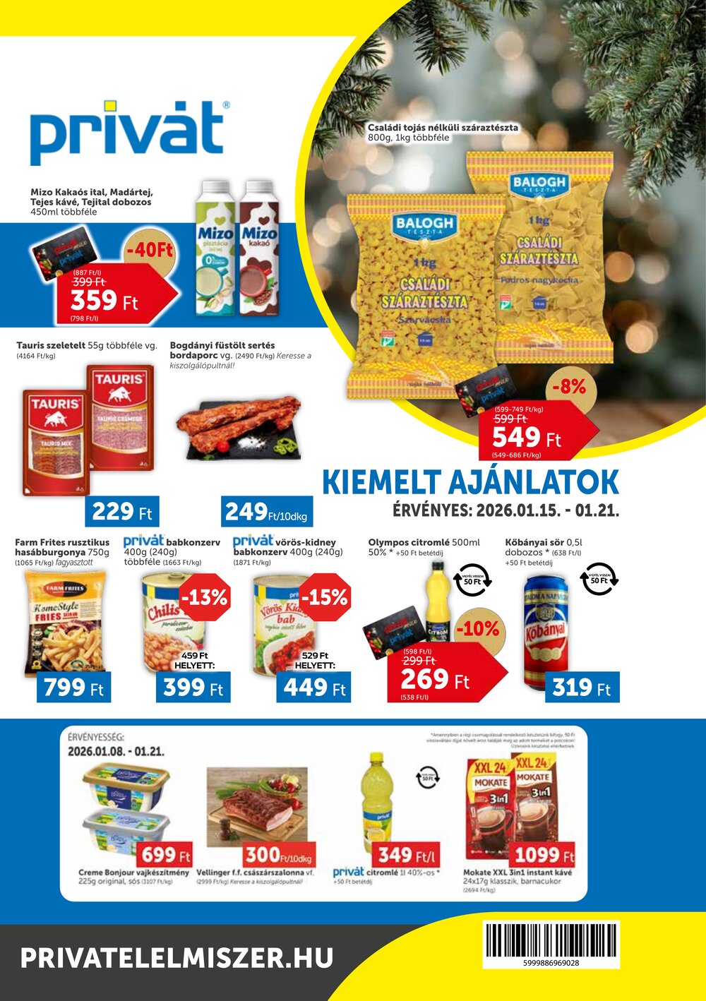 Privát akciós újság 2026.01.15-től - 1. oldal.
