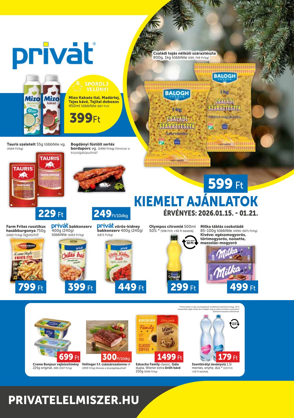 Privát akciós újság 2026.01.15-től - 1. oldal.