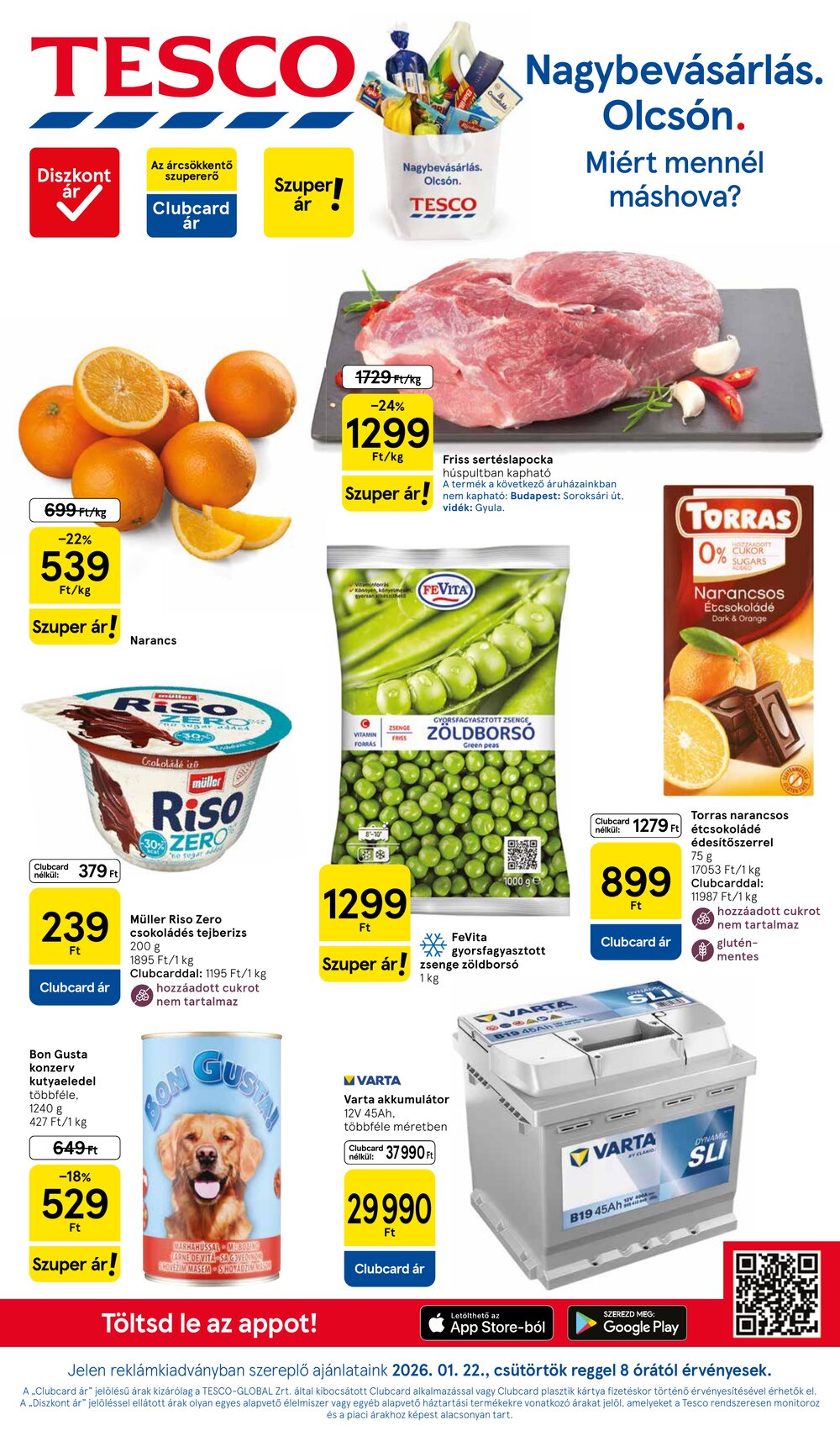 Tesco akciós újság 2026.01.22-től - 1. oldal.