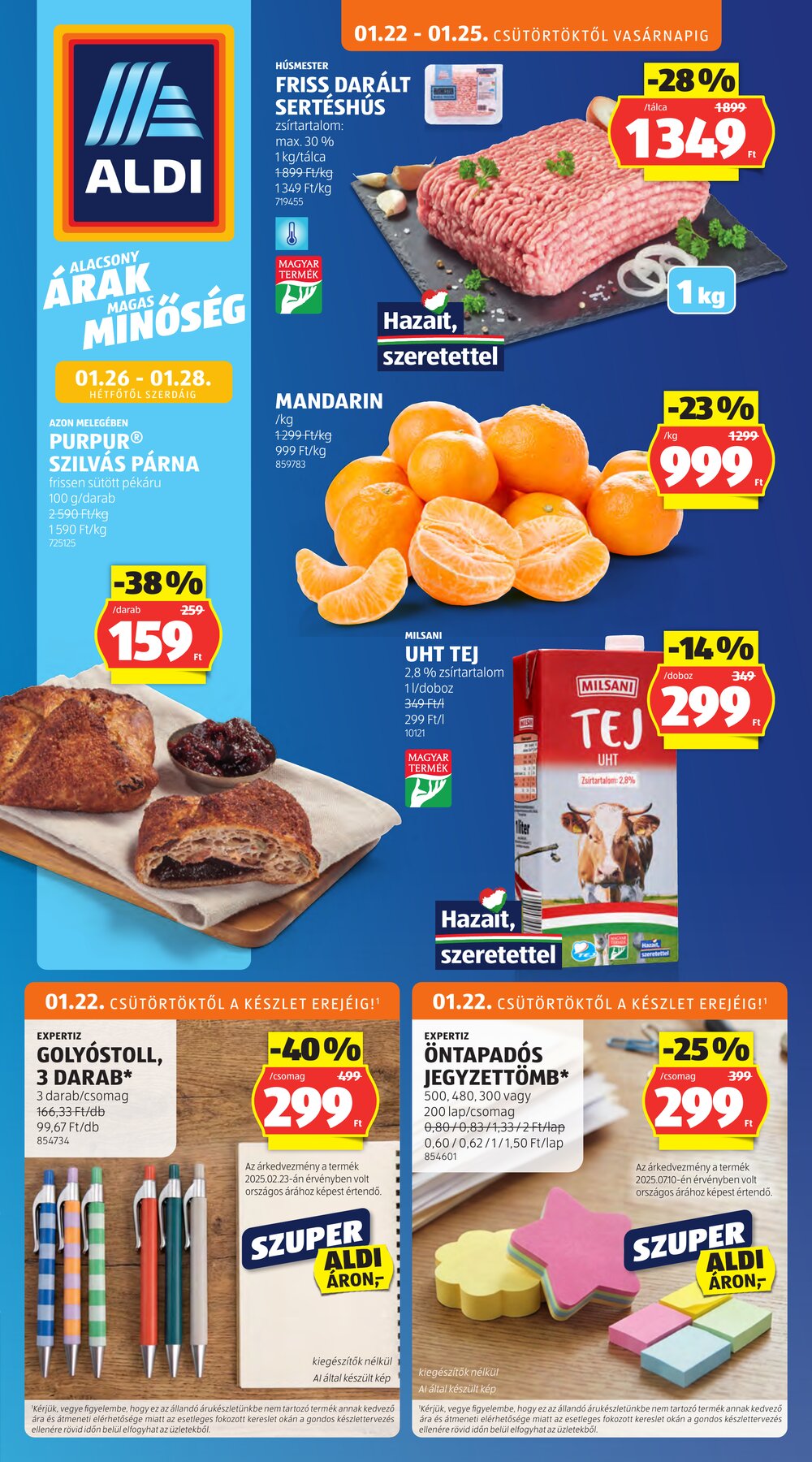 Aldi akciós újság 2026.01.22-től - 1. oldal.